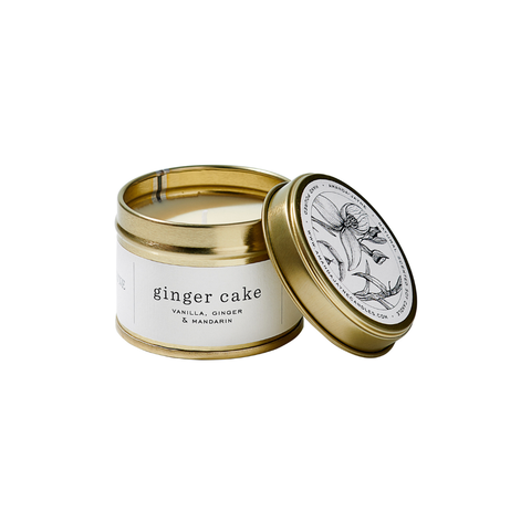 Amanda Jayne Golden Travel Tin Candle | Ginger Cake