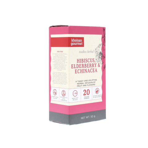 Khoisan Hibiscus, Elderberry & Echinacea Tea | 20 Teabags