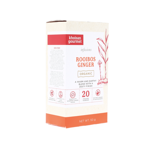 Khoisan Organic Rooibos Ginger Tea | 20 Teabags