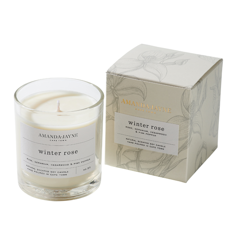 Amanda Jayne Glass Candle Collection | Winter Rose