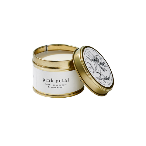Amanda Jayne Gold Travel Tin Candle | Pink Petal